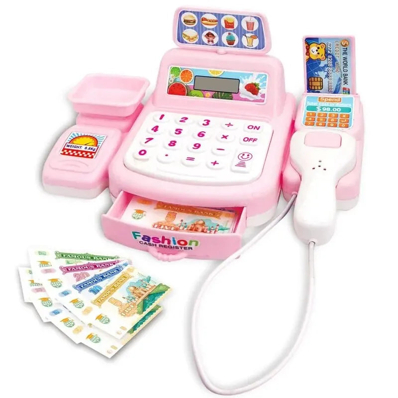 Simulation Shopping Cash House Toys Electronic Game Lighting And Sound Effects Supermarket Cashier Toys