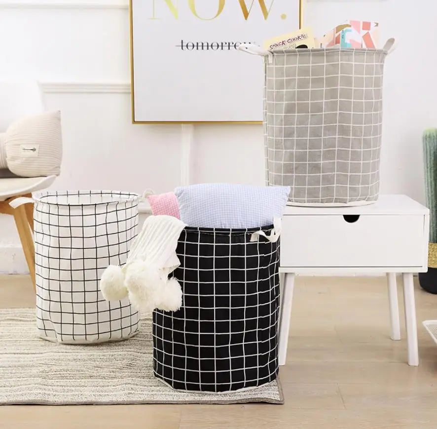 Foldable Cotton Linen Laundry Basket