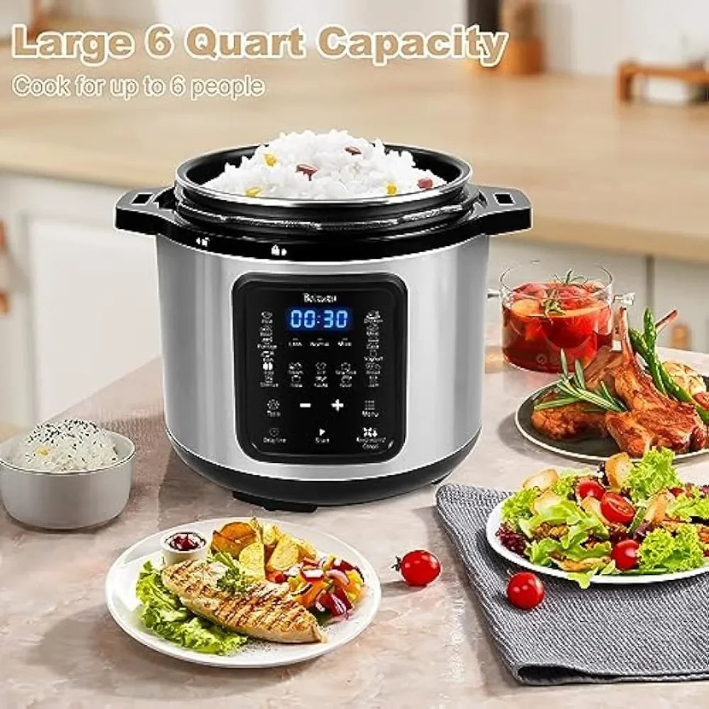 2024 New Electric Pressure Cooker: 6 Quart 9-in-1 Multi-Functional Pressure Pot