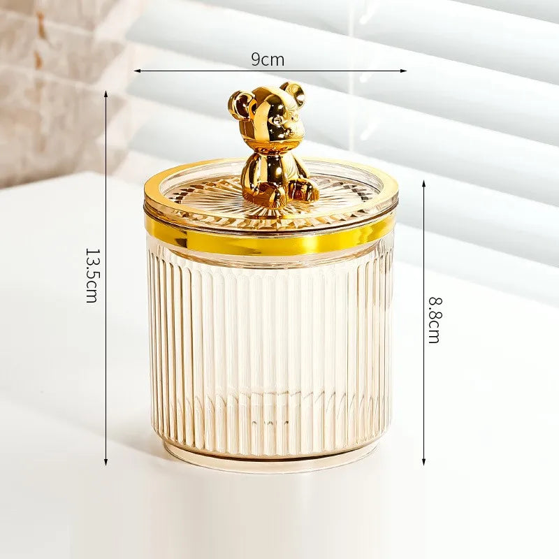 Luxury Bear Bathroom Cotton Pad Storage