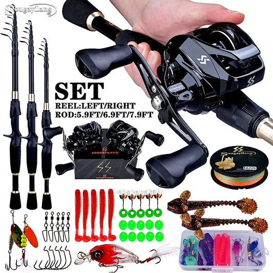 1.8-2.4m Portable Ultralight Rod and 7.2:1 Gear Ratio Fishing Reel