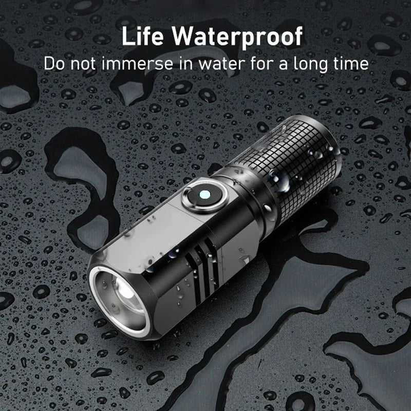 Powerful Led Flashlight with Core Built in Battery