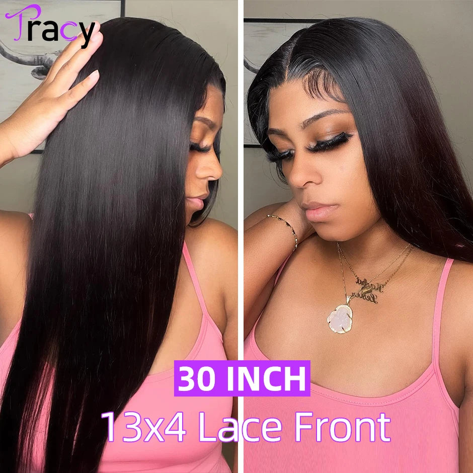 28-30 Inch 13x4/13x6 HD Transparent Straight Lace Front Wig