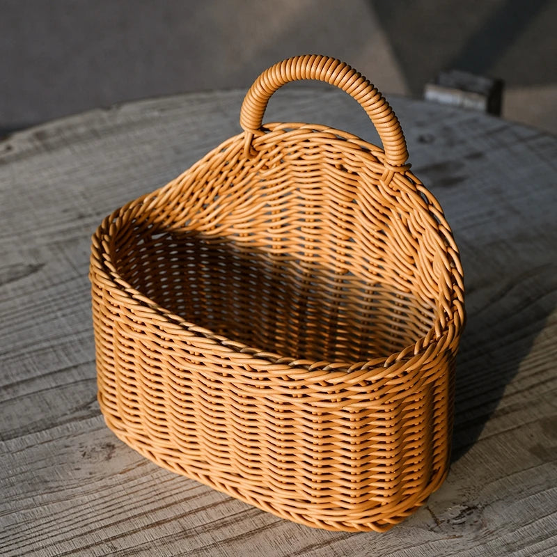 Woven Hanging Kitchen Storage Basket with Handle