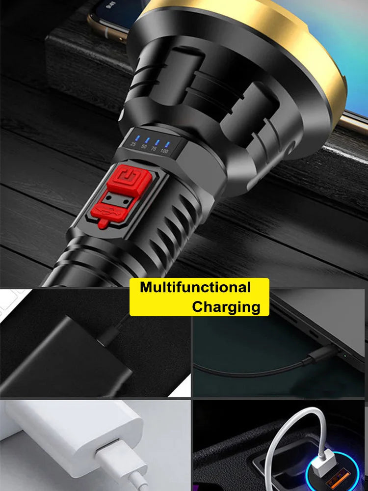 Powerful USB Rechargeable LED Torch Flashlight