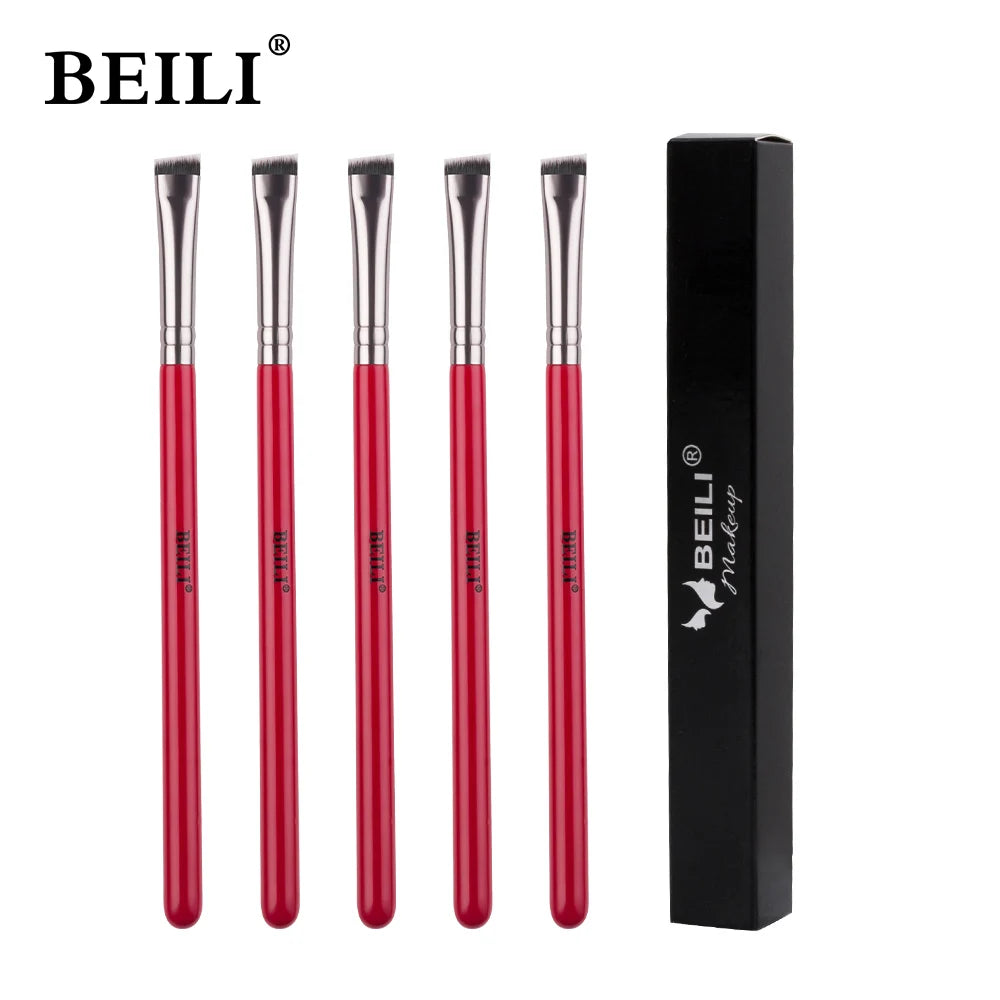 5PCS Synthetic  hair Red Makeup Brushes