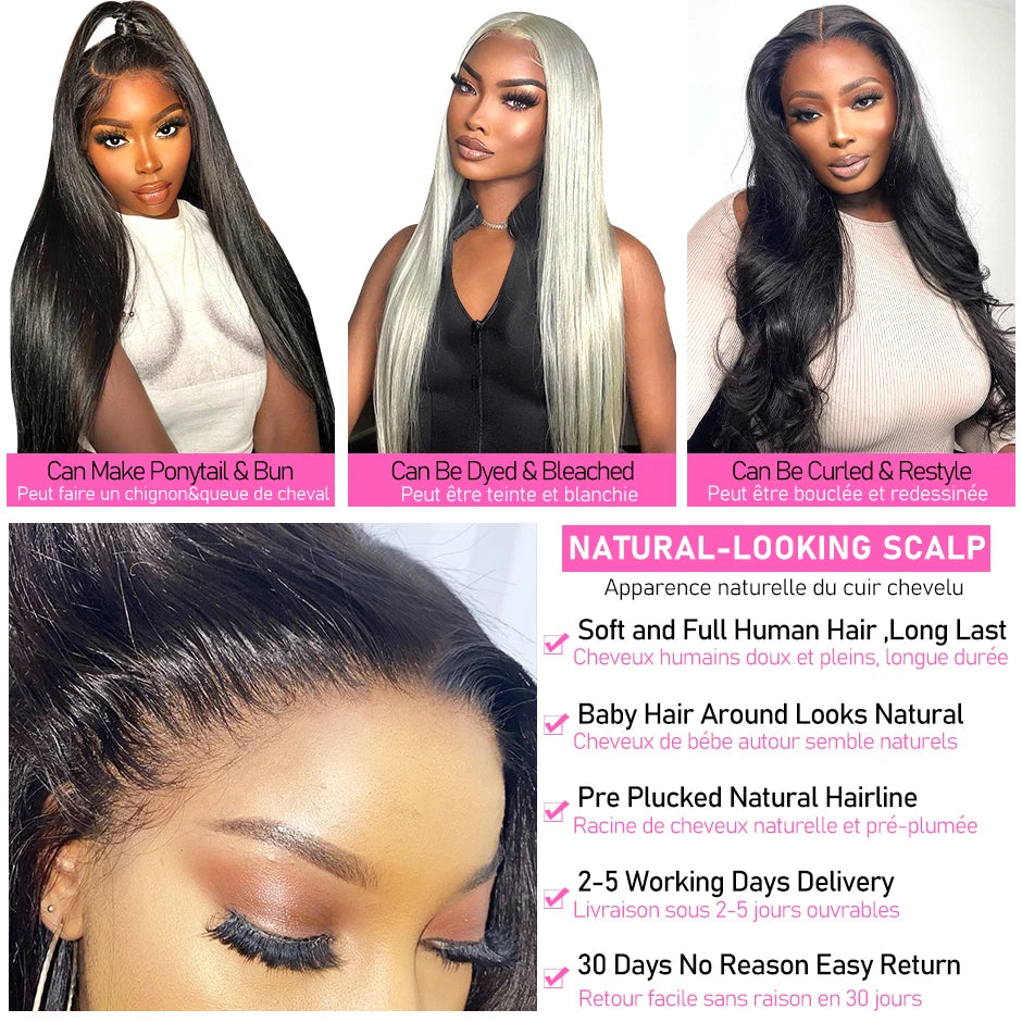 13x4 Straight HD Transparent Lace Frontal Wig for Women