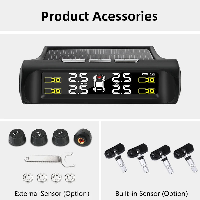 Solar Power Smart Car Tire Pressure Monitoring System