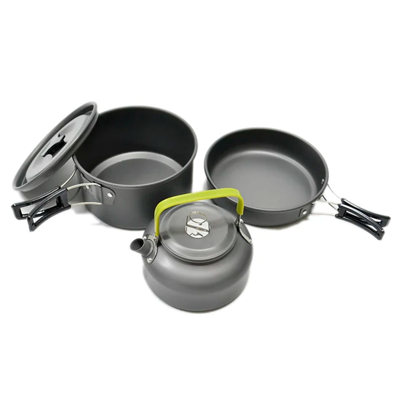 3 pcs Portable Non-stick Aluminum Alloy Camping Cookware