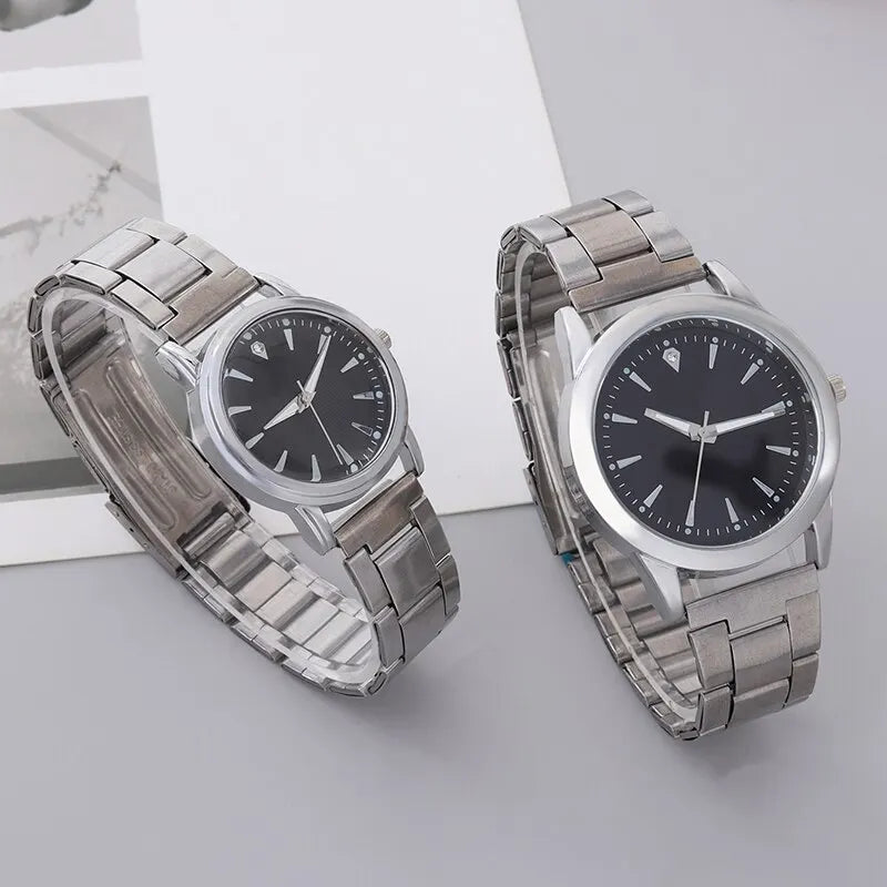 Fashion Couple Quartz Wristwatch Luxury Women Stainless Steel Quartz Wrist Watches Women Business Casual Wristwatches