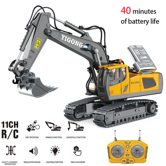 RC Alloy Plastic Excavator Dump Trucks Bulldozer