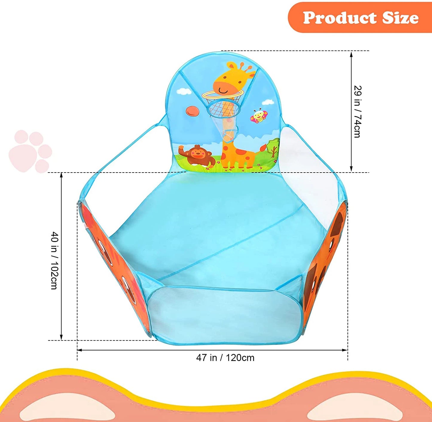 Children Ball Pool Tent Portable Foldable Ball Pit Play Tent with Basket  Outdoor Indoor Sports Educational Toy Holiday Gifts