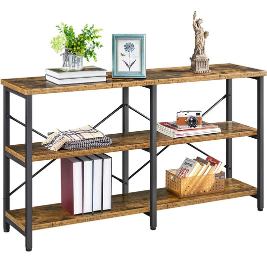 55inch 3-Tier Industrial Console Table,  Console Table for Living Room