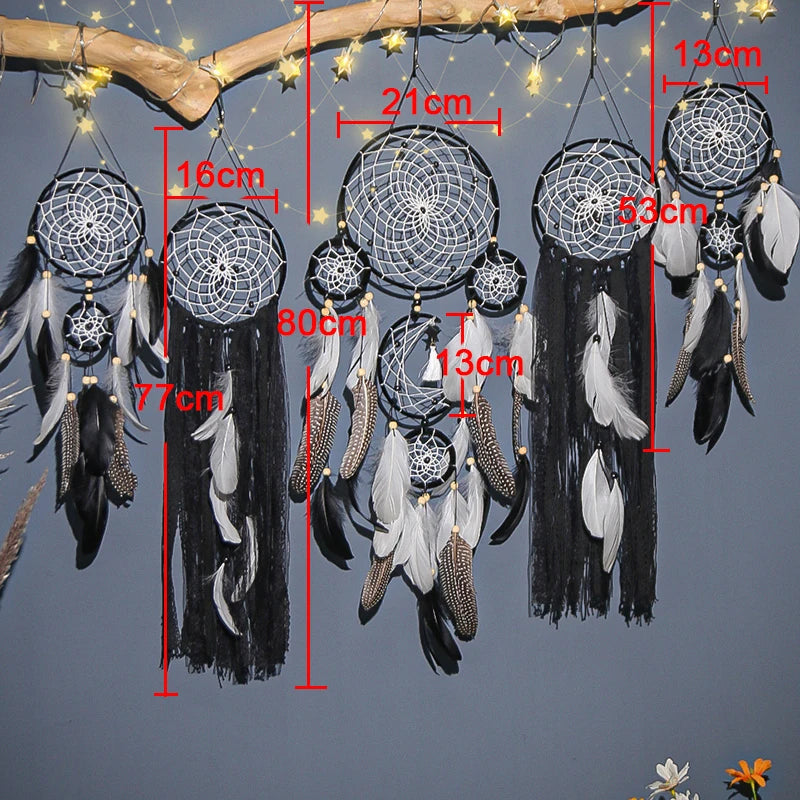 5pcs/set Handmade Indian Style Feathers Dream catchers