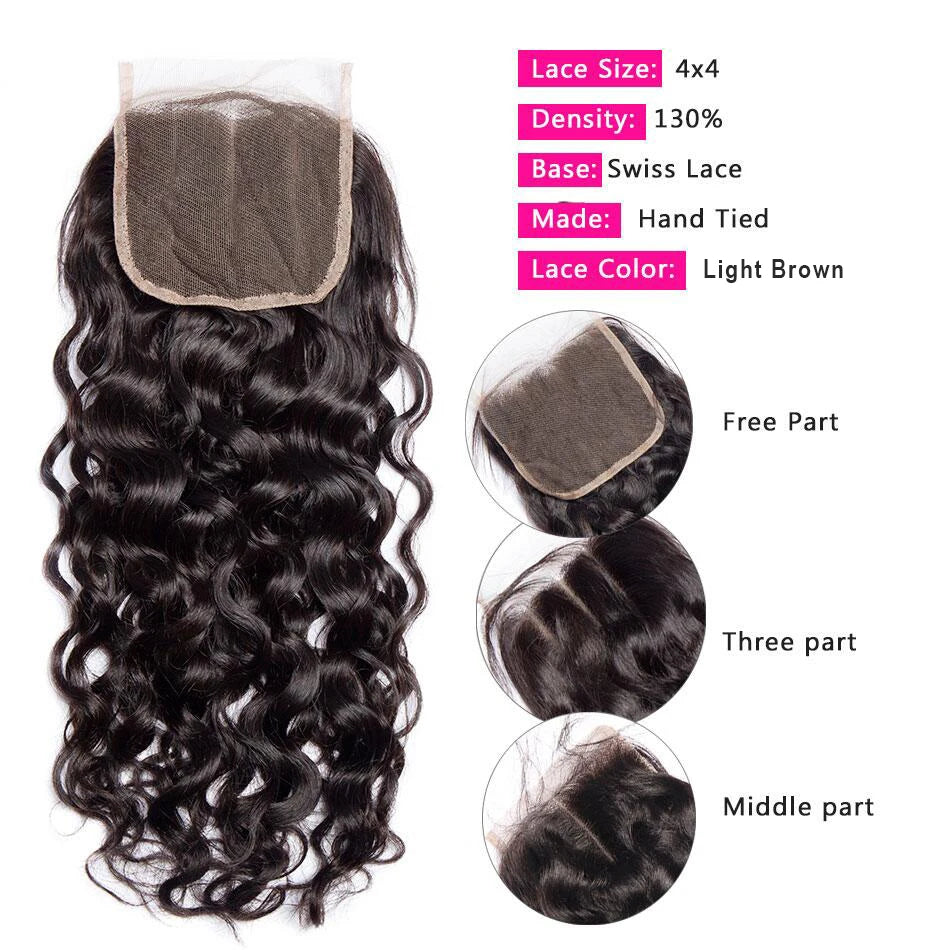 13x4 Water Wave Lace Frontal Closure