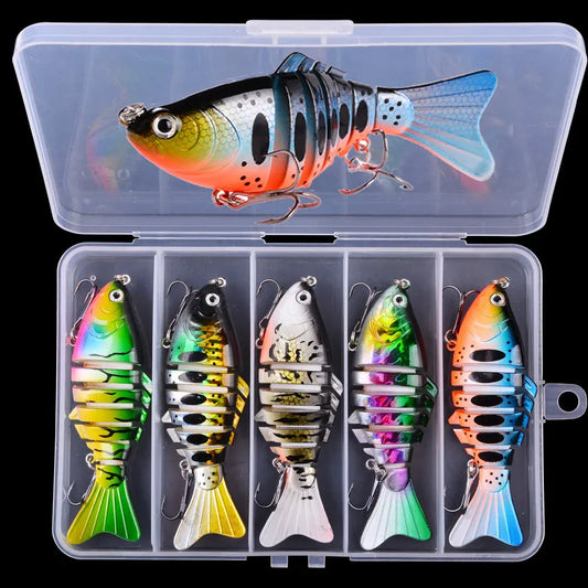 5 Piece Sinking Wobbler Set for Bass Fishing Tackle