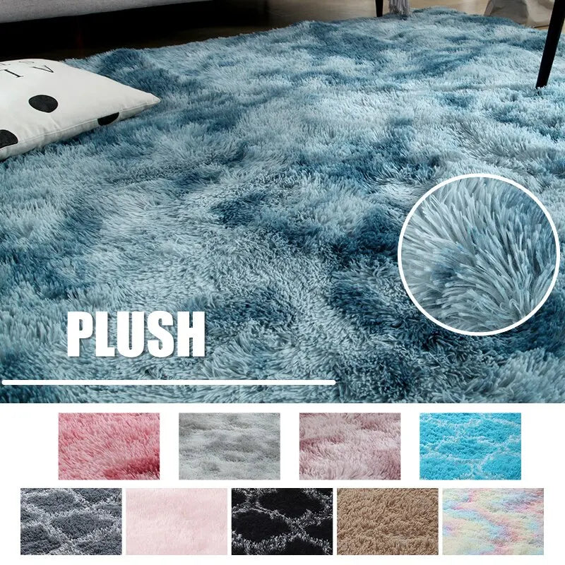 Plush Pink Carpet Living Room Decoration Fluffy Rug Thick Bedroom Carpets Anti Slip Floor Soft Solid Large Carpets