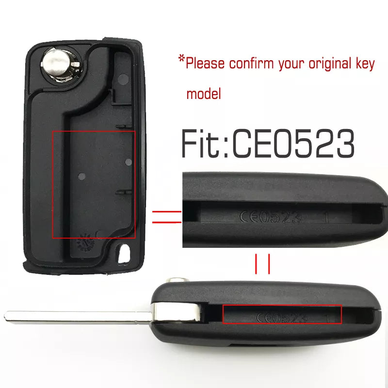 2 button remote key case for Peugeot