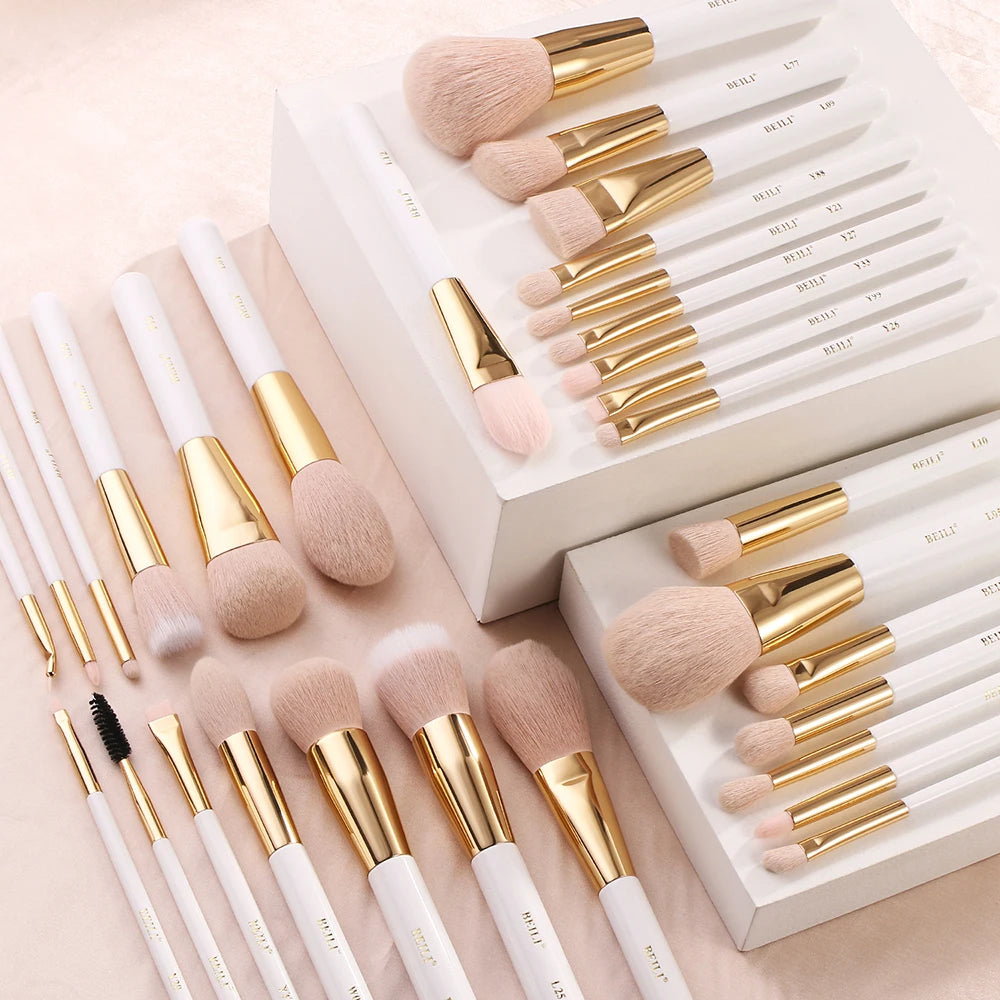 White Gold Professional Makeup Brushes Set