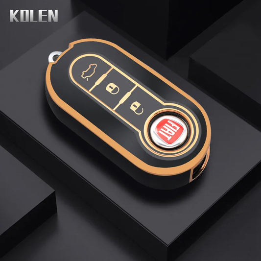 Folding Key Case Cover Shell For FIAT 500