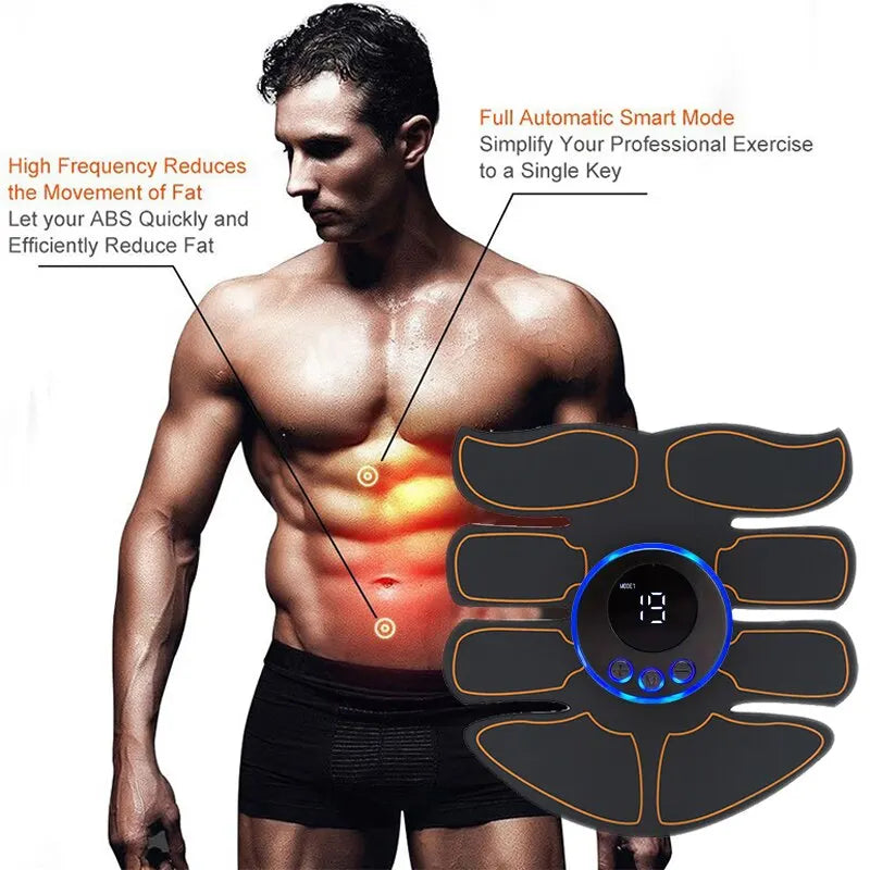 EMS Abdominal Muscle Stimulator Fitness ABS Arm Training Patches Muscle Exercise Instrument USB Charging Home Men