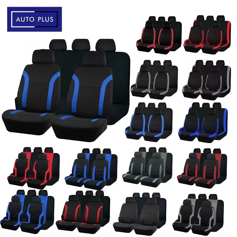 Fabric Bicolor Universal Polyester Car Seat Cover Set