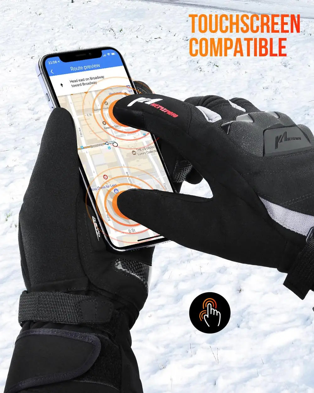 Waterproof and rechargeable heated motorcycle gloves