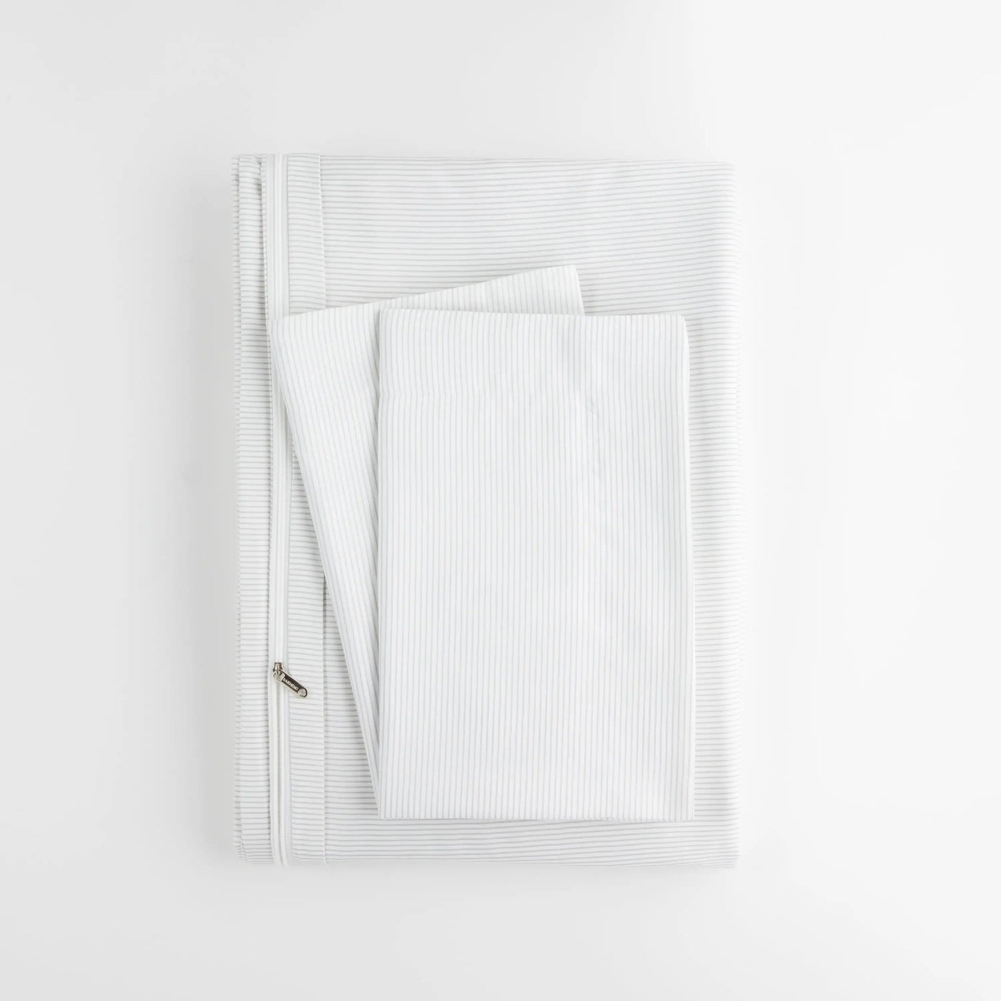 Light Gray Pinstriped Pattern 3-Piece Duvet Cover Set, King/Calking Comfortable Luxurious Soft  Set All Season