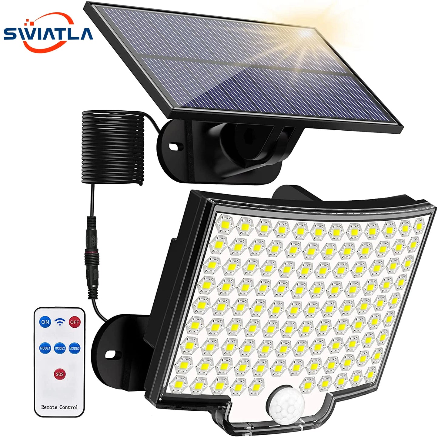 Super Bright Motion Sensor Solar Strong Power LED Light with 4 Working Modes