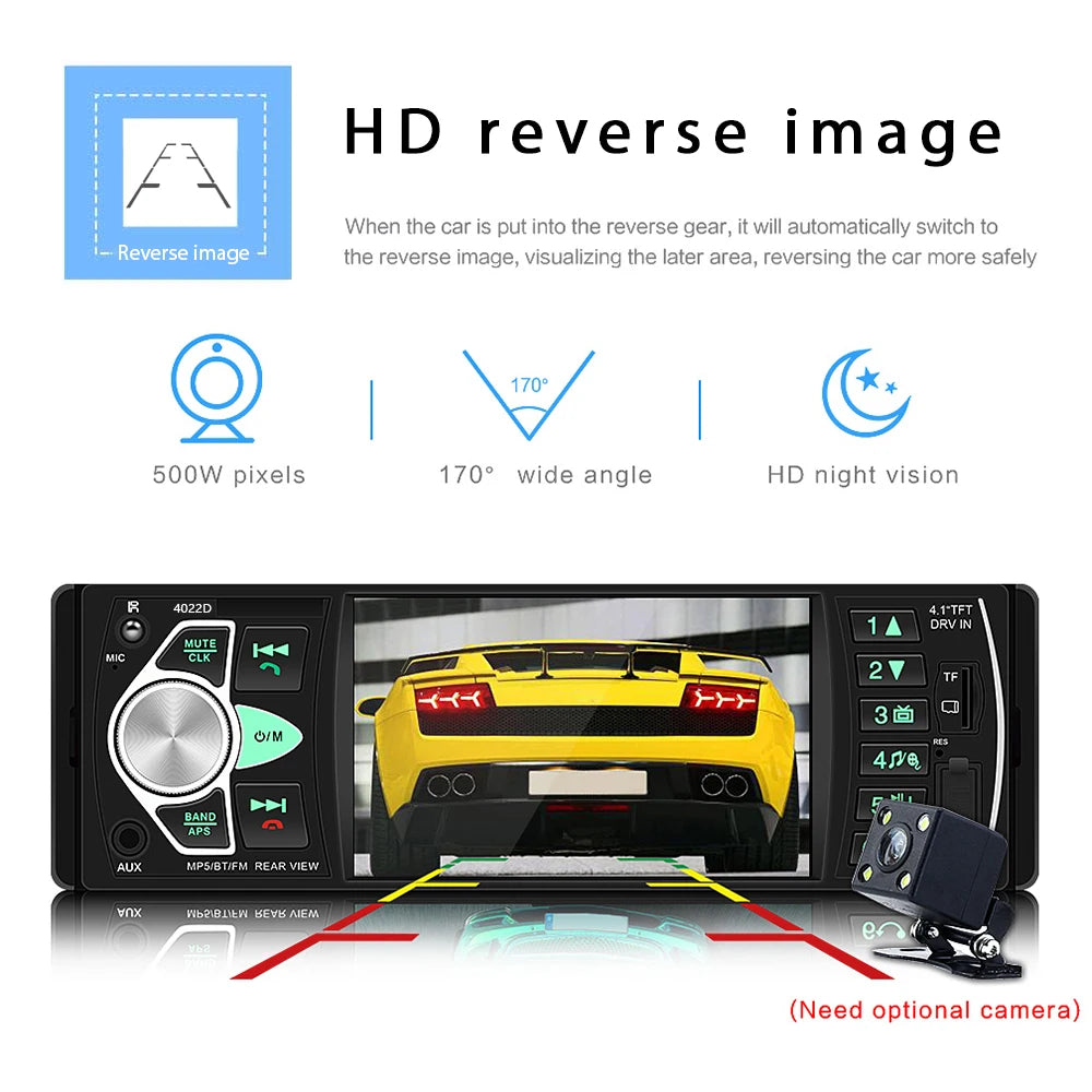 USB Car Radio Audio Stereo With Remote Control