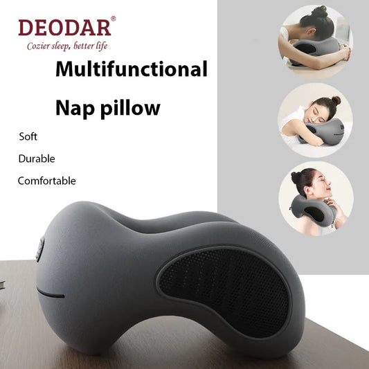 Deodar Multifunction Memory Foam Neck Pillow Slow Rebound Soft Travel Pillow for Sleeping Cervical Health Massage Nap Pillows