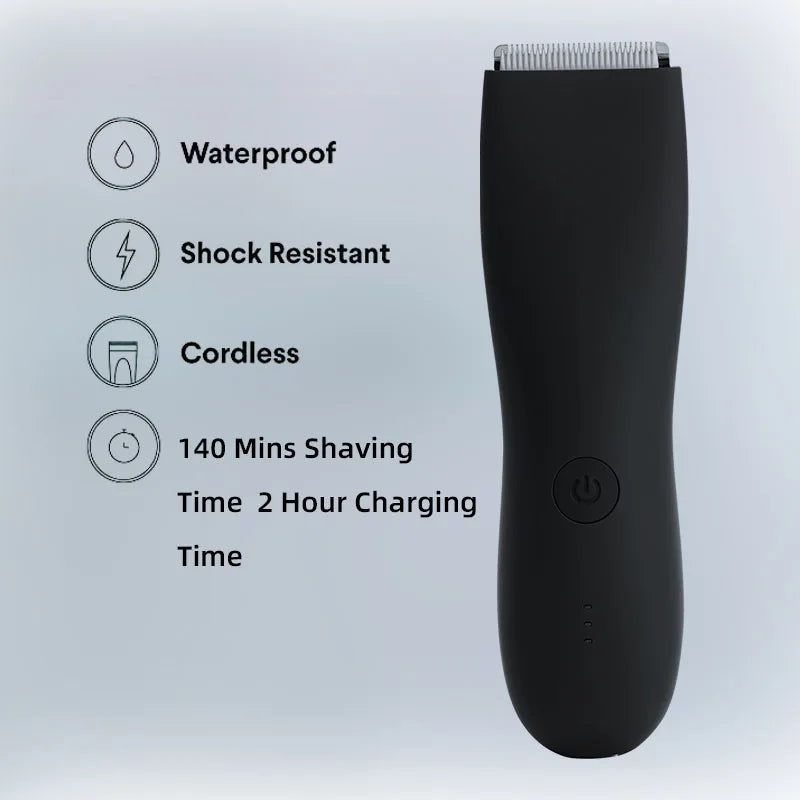 Electric Groin Hair Trimmer for Men and Bikini Epilator Rechargeable Shaver