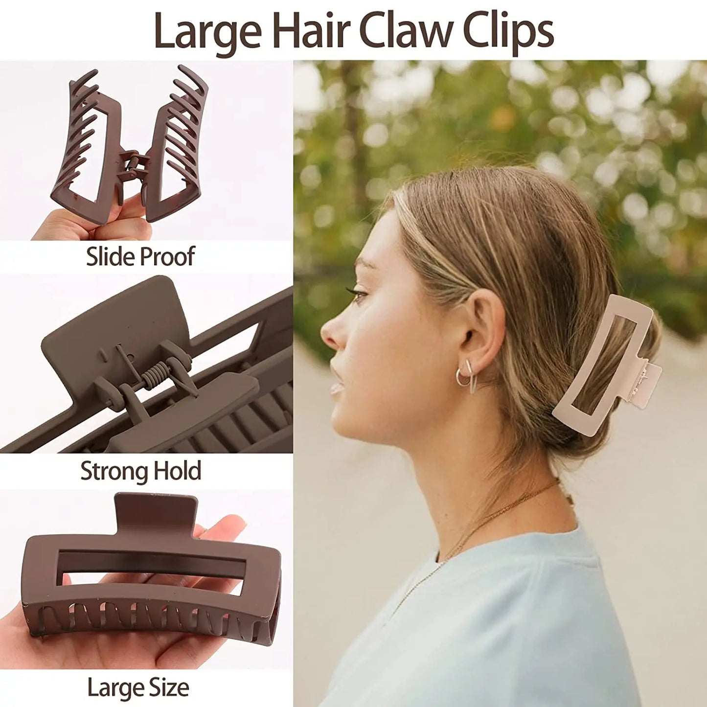 4Pcs/Set Women Girls Claw Clips Coffee Black Hair Claw Nonslip Crab Hairpins Barrette Fashion Hair Accessories Gifts