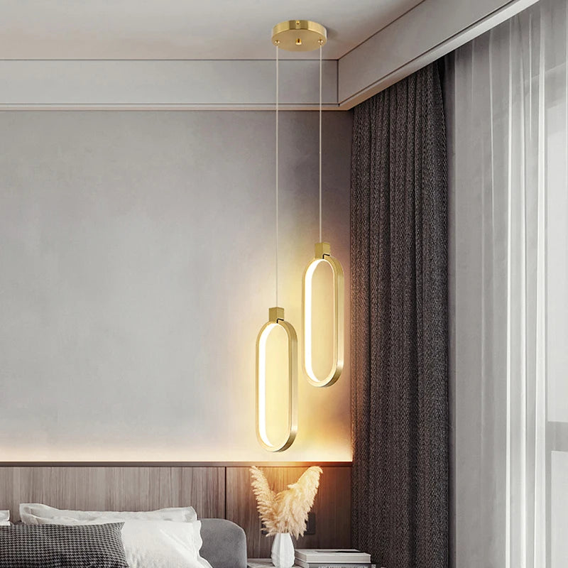 Gold Black  Modern Minimalist LED Pendant Light