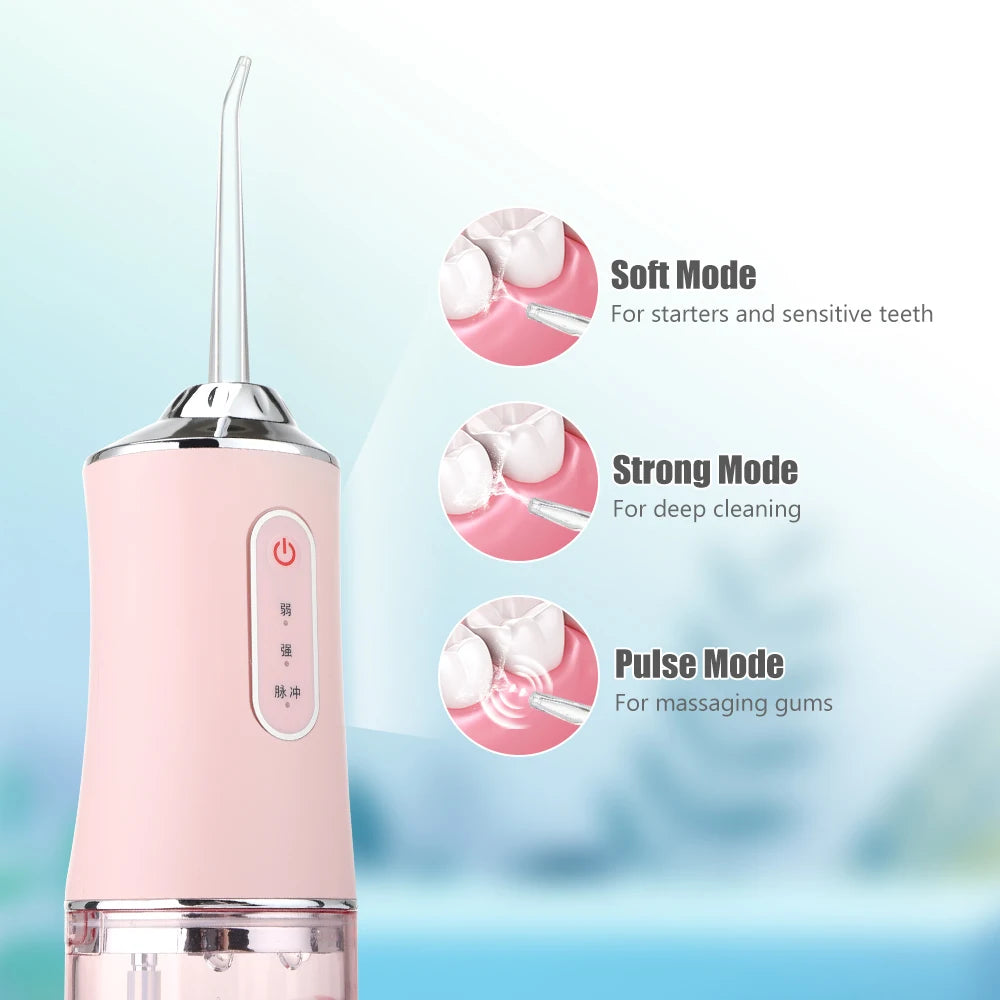 USB Rechargeable Portable Dental Water Flosser with 3 Modes