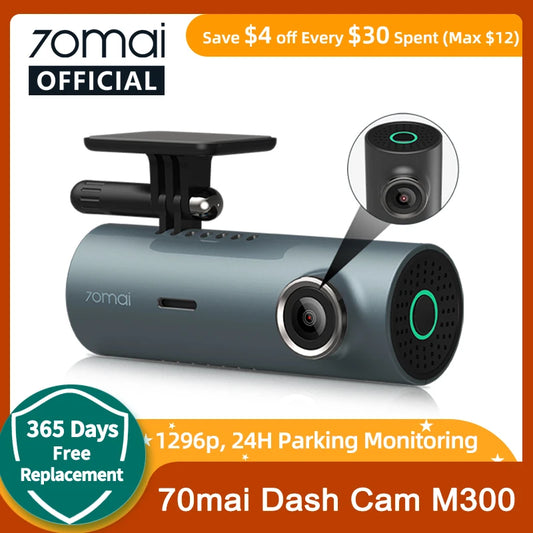 M300 Gray Dash Camera Recorder 24H with App Control