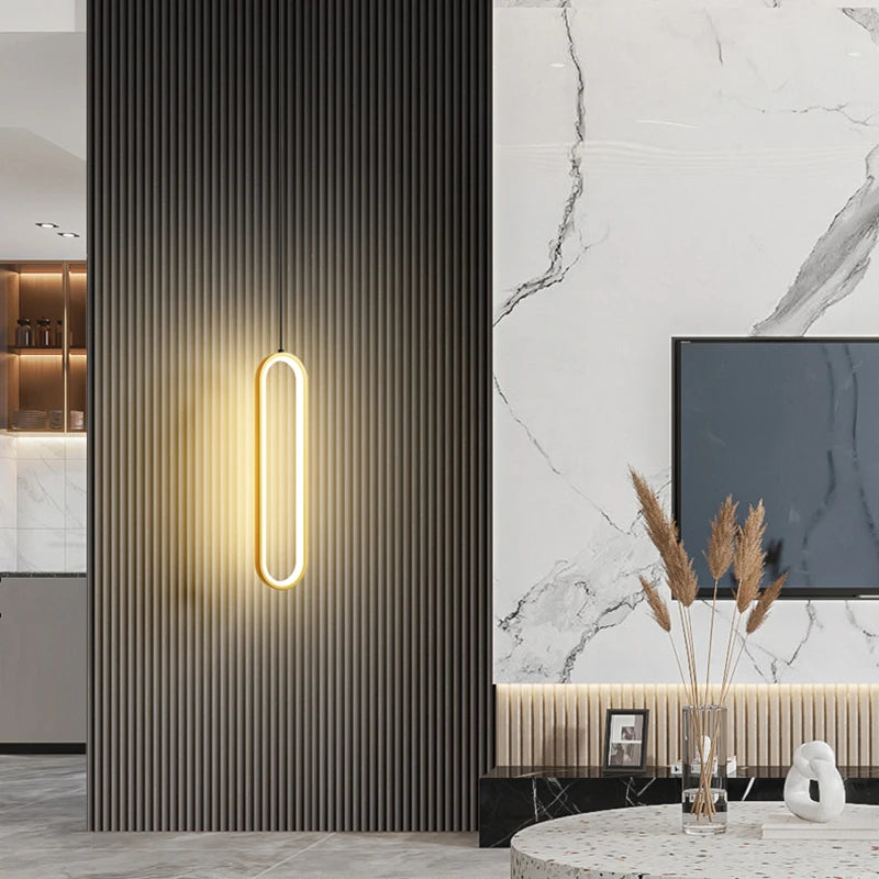 Gold Black  Modern Minimalist LED Pendant Light