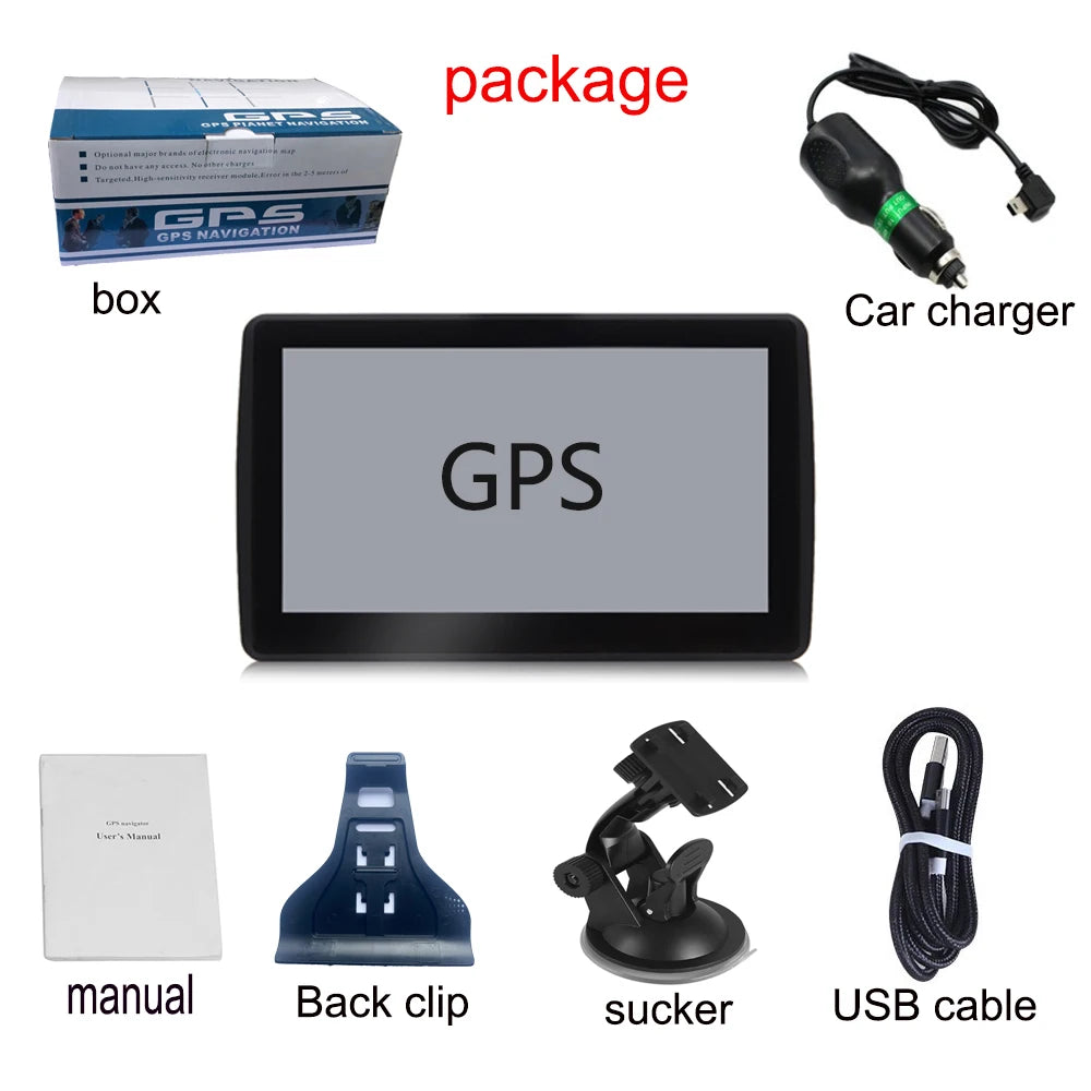 7 Inch GPS Navigator for Car with 8GB