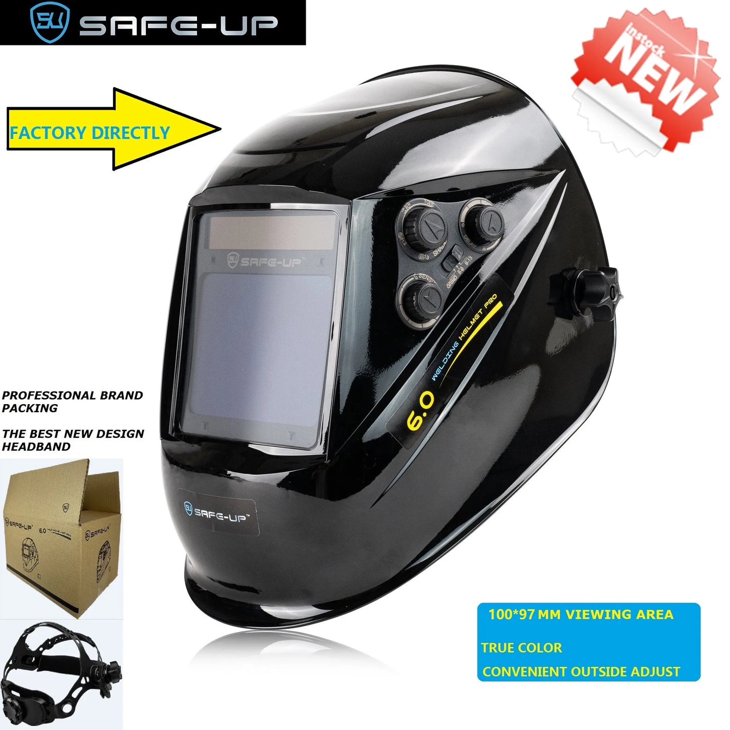 4 Sensors Solar Cell Powered Darkening Welding Helmet Welding Mask