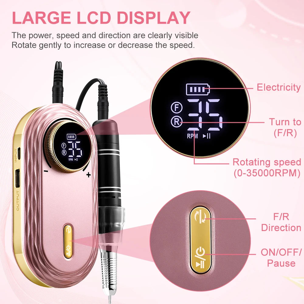 35000 RPM Nail Drill Manicure Set