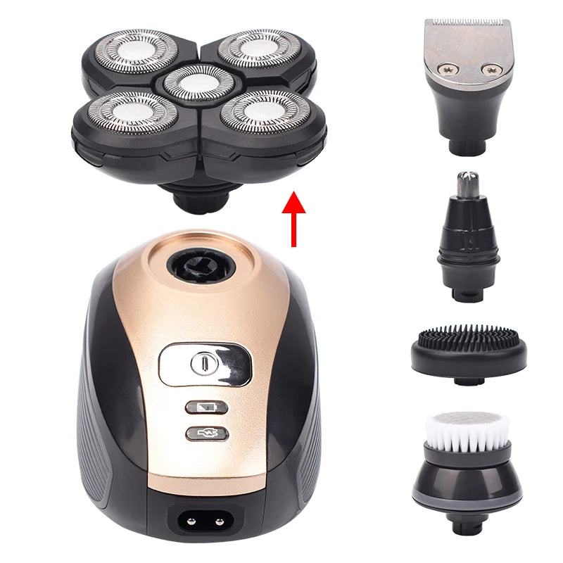 5 in 1 4D Rechargeable Razor for Bald Head