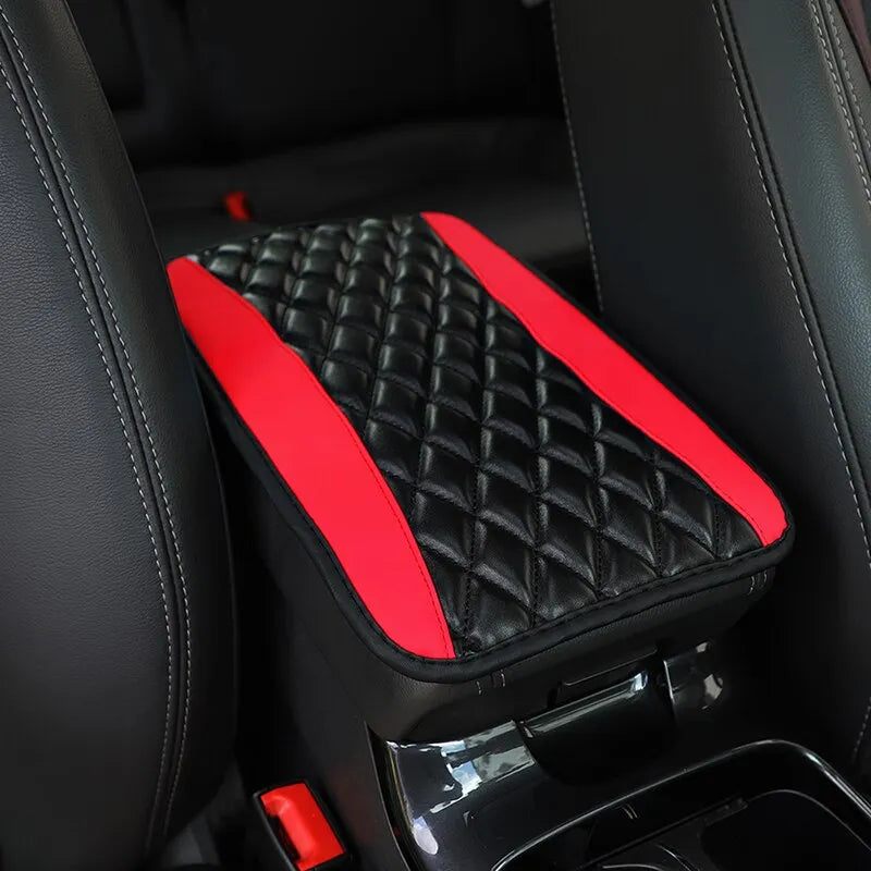 Car Armrest Cover Mat Universal PU Leather Ethnic Style Print Waterproof Non Slip Storage Box Pad Auto Styling Interior Accessor