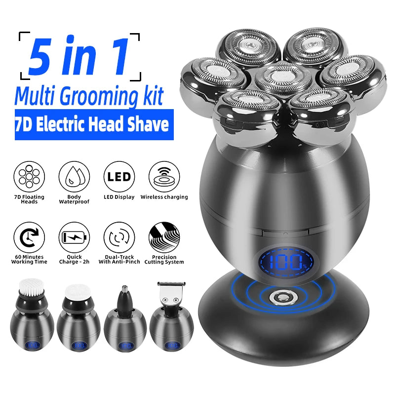 5-in-1 Electric Head Shaver for Bald Men