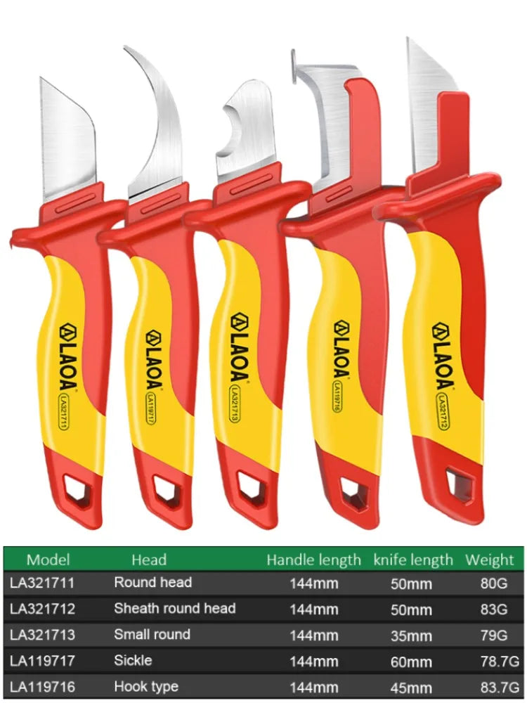 Insulated Electrician Knife for Cable Stripping Peeling Tool