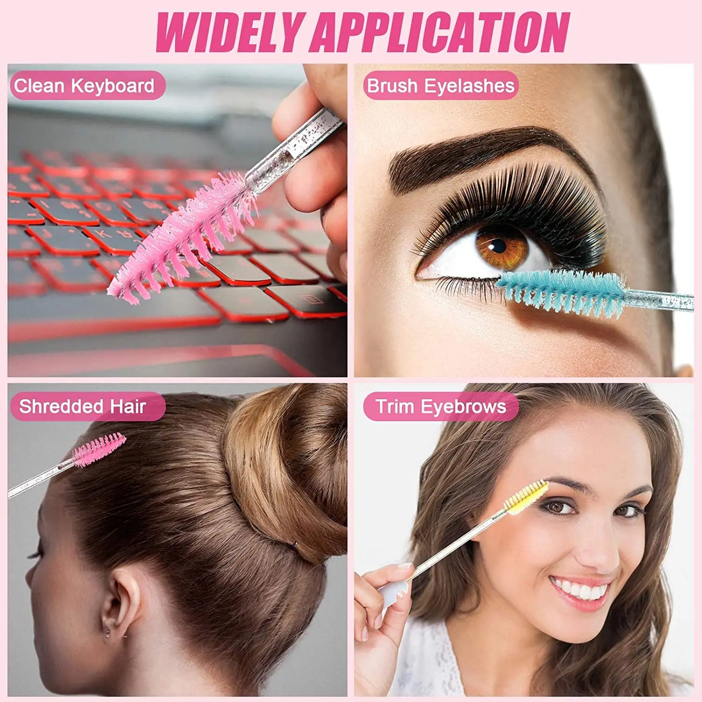 Reusable Eyelash Brush Tube, Disposable Eyelash Wands and Replaceable Eyebrow Brush