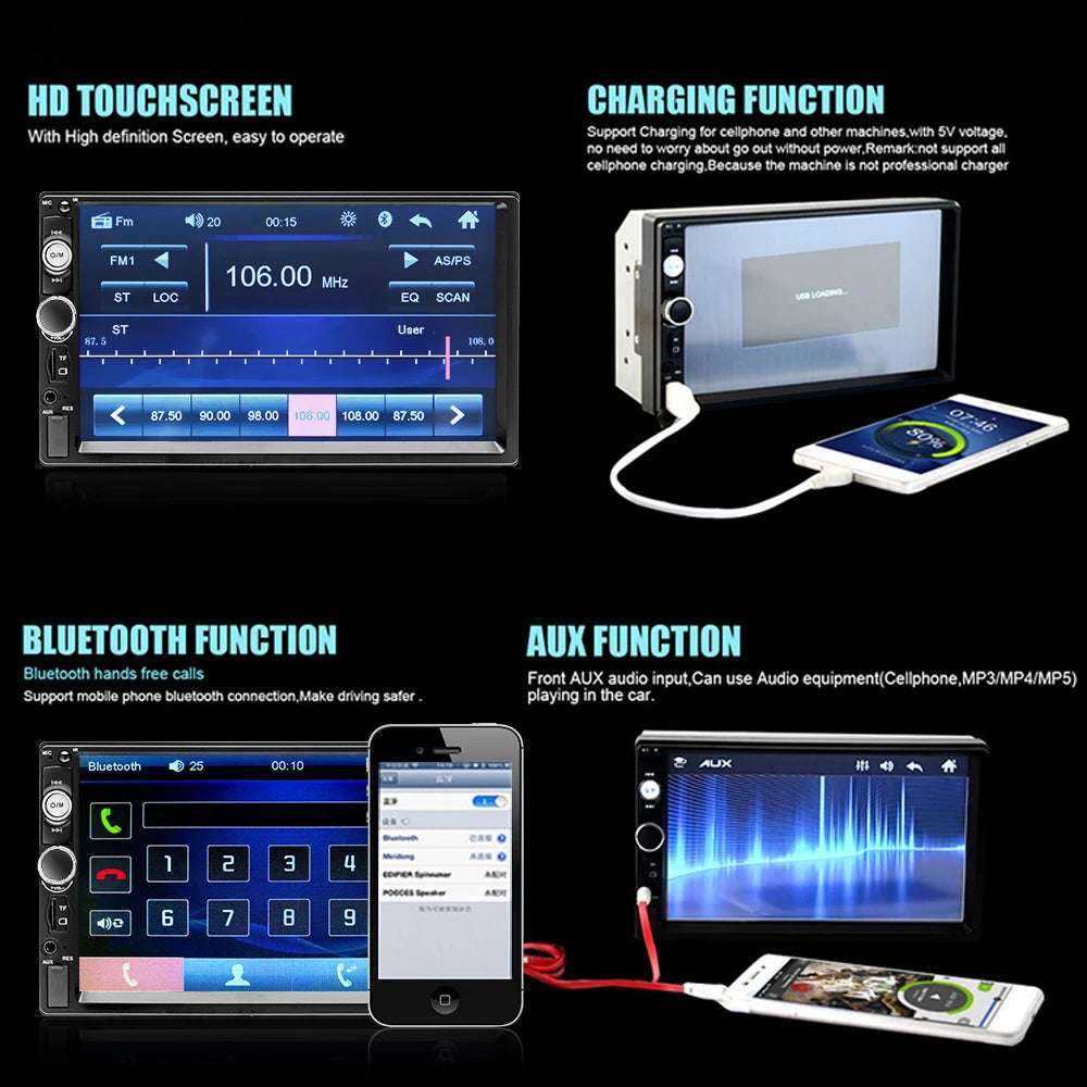 Bluetooth USB Car  Multimedia radio