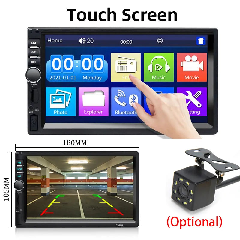 Bluetooth 7" Touch Screen Car Radio