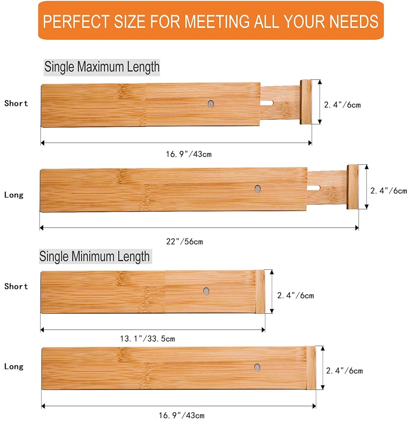 Adjustable Bamboo Drawer Dividers