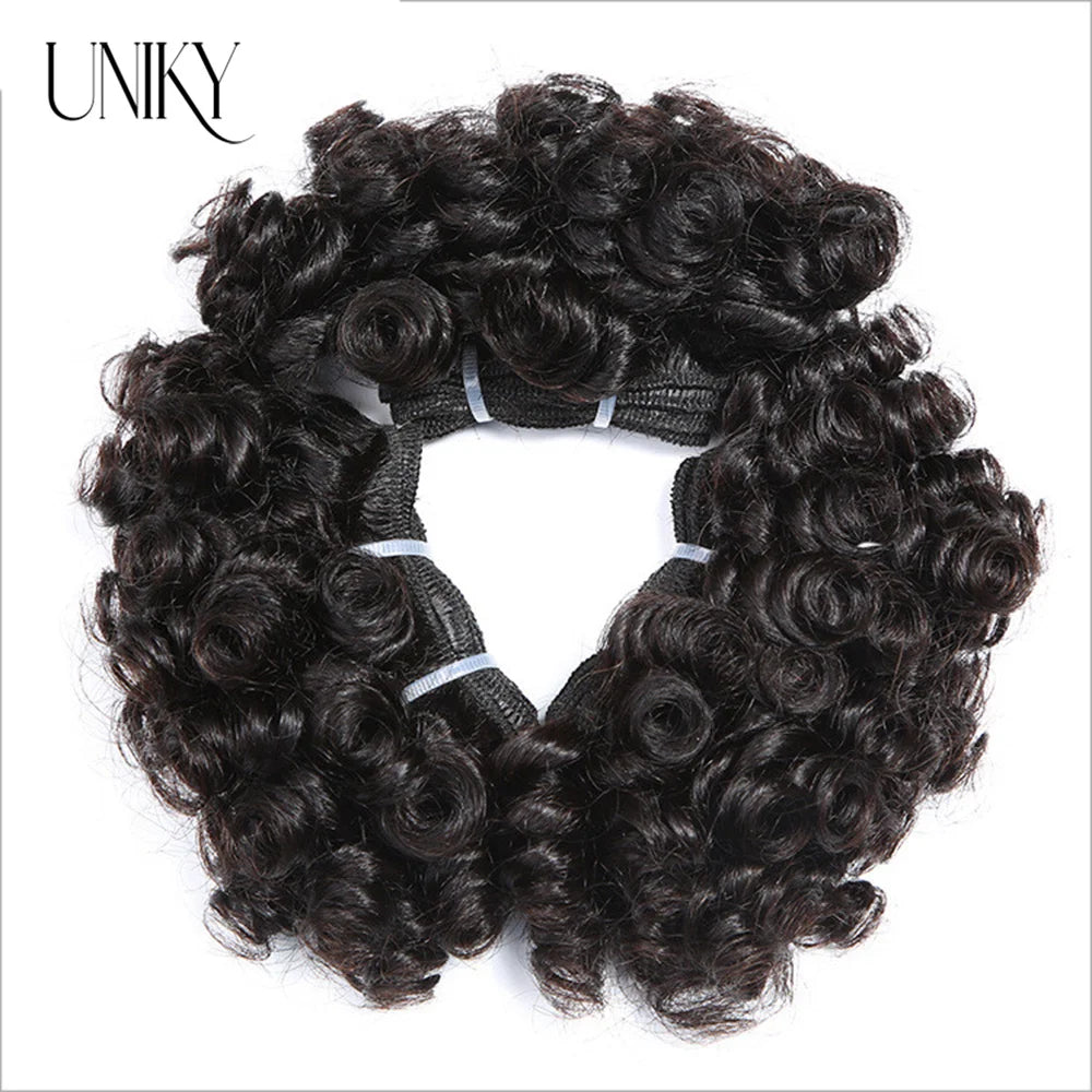 Short, Bouncy, Curly, 100% Human Hair Bundles