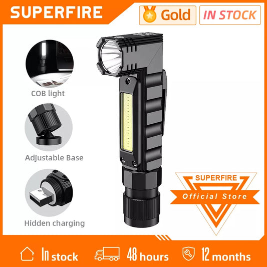 Magnetic Portable LED+COB flashlight